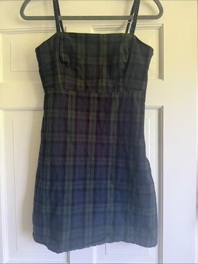 Hollister Green and Navy Plaid Mini Dress